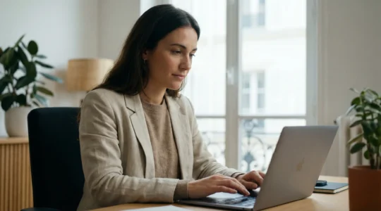 Responsable marketing consultant tableau de bord Google Ads sur ordinateur